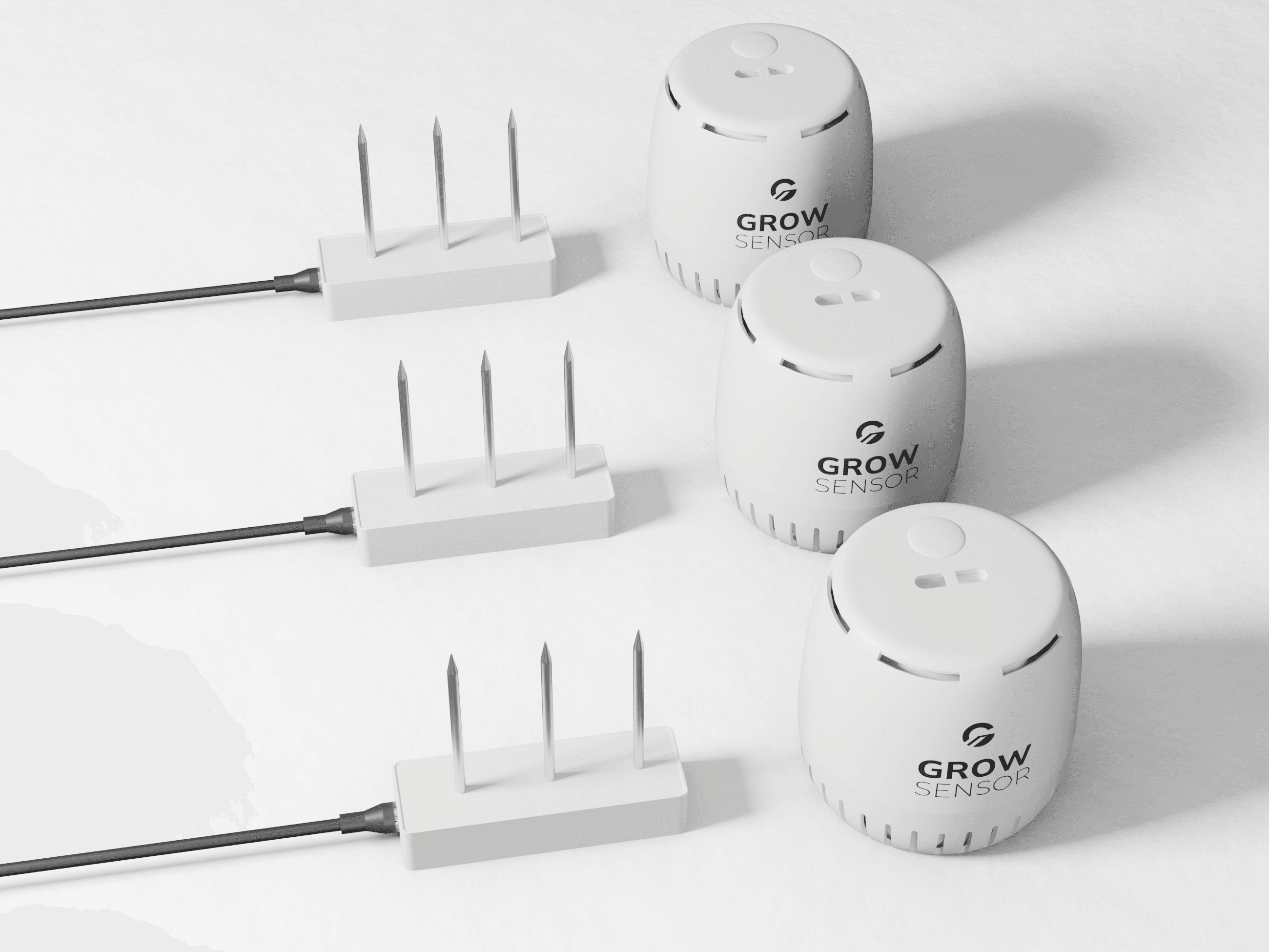 Facility Starter Bundle on the table: three SubSense probes beside three GS-01 canopy units