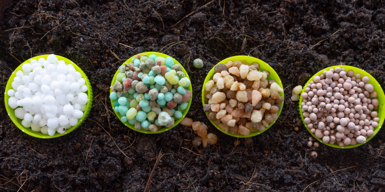 Nutrient pellets on soil Hero