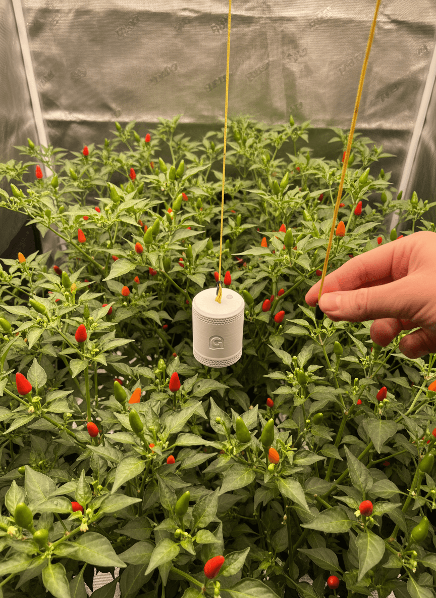 Adjusting the Grow Sensor height using the easy pull paracord