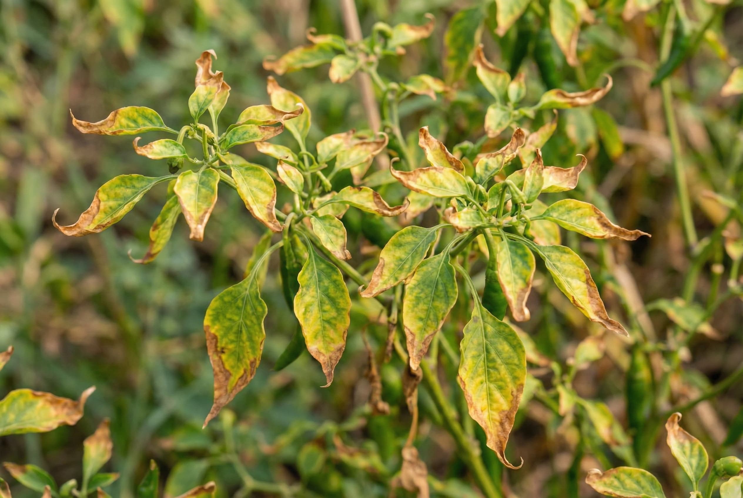 Overfed pepepr plants