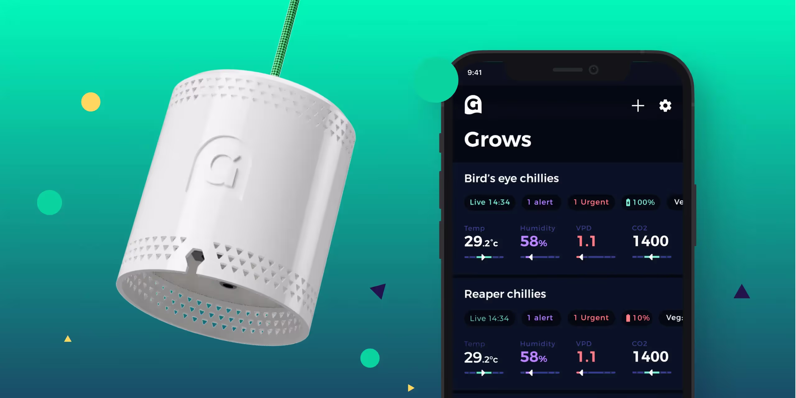 The Grow Sensor and App - the Smart grow room monitor.