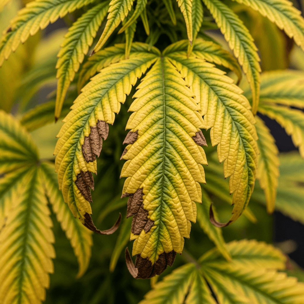 Close up of a leaf with TMV