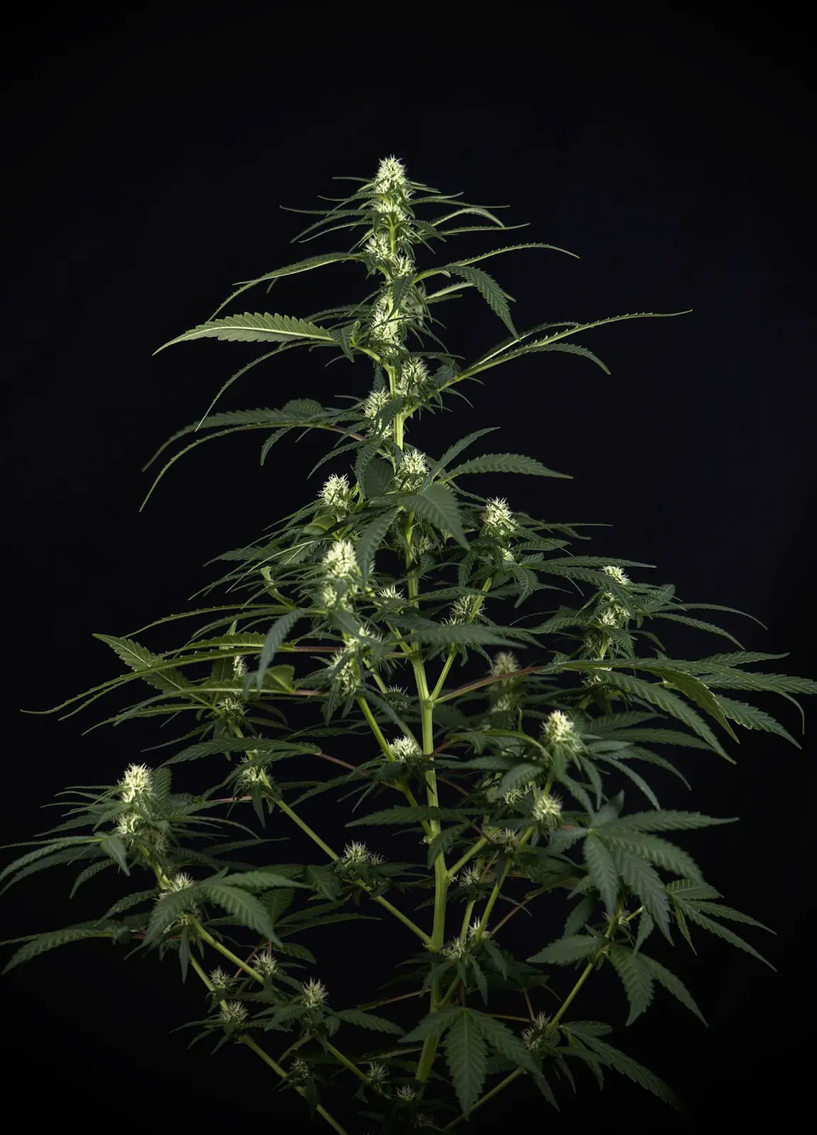 A cannabis plant that has not been topped.